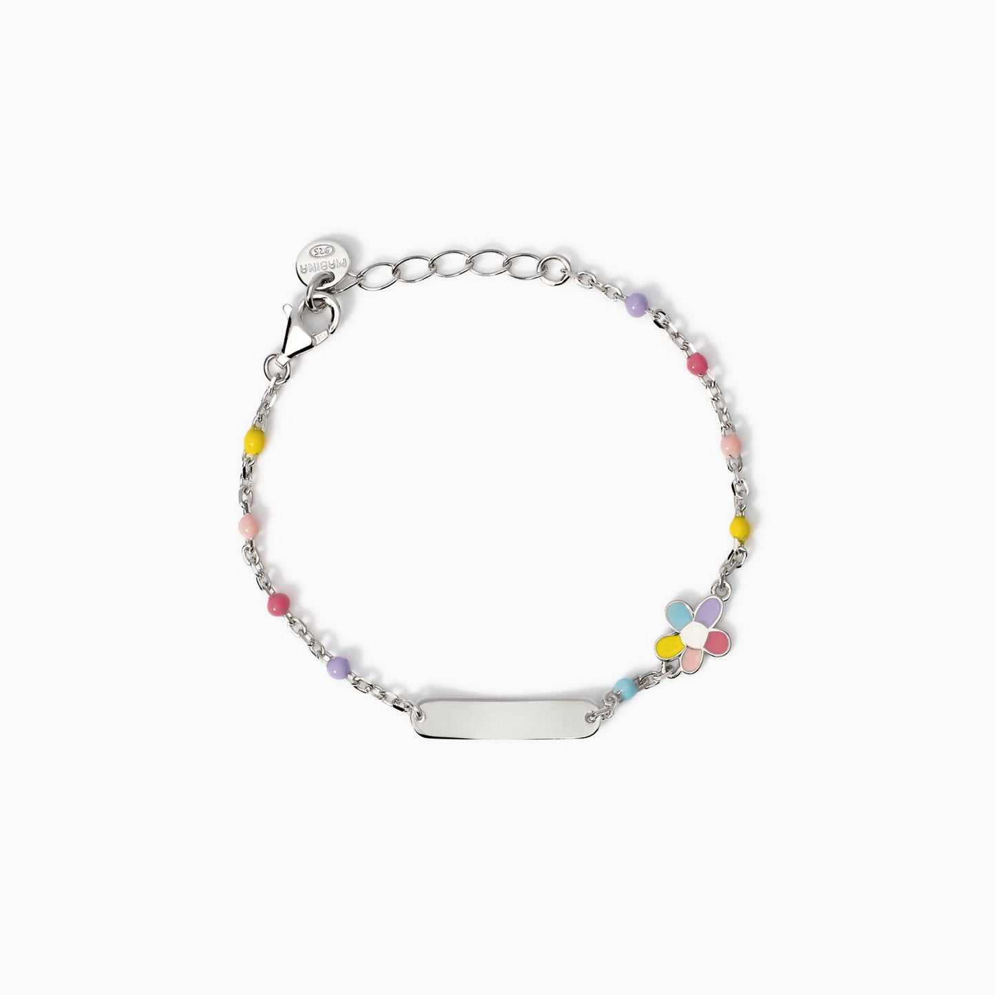 Bracciale Mabina Bloom-Tag con Targhetta Incidibile e Fiorellino – 534036