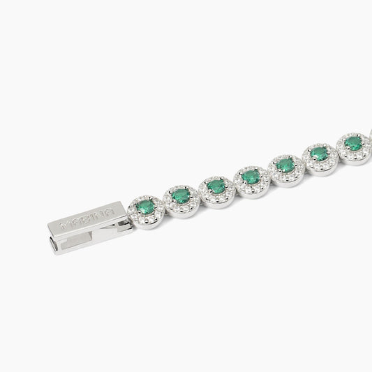 Bracciale Mabina Milanesienne in Argento 925 Rodiato con Smeraldi e Zirconi - 533824-17 2