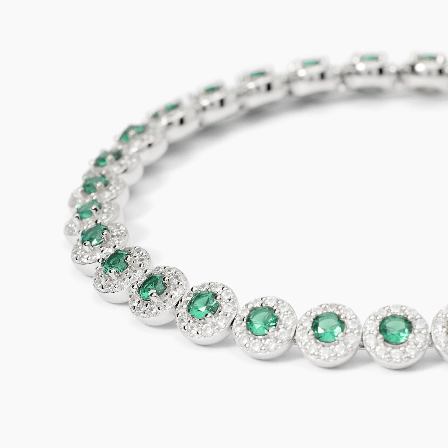 Bracciale Mabina Milanesienne in Argento 925 Rodiato con Smeraldi e Zirconi - 533824-17 3