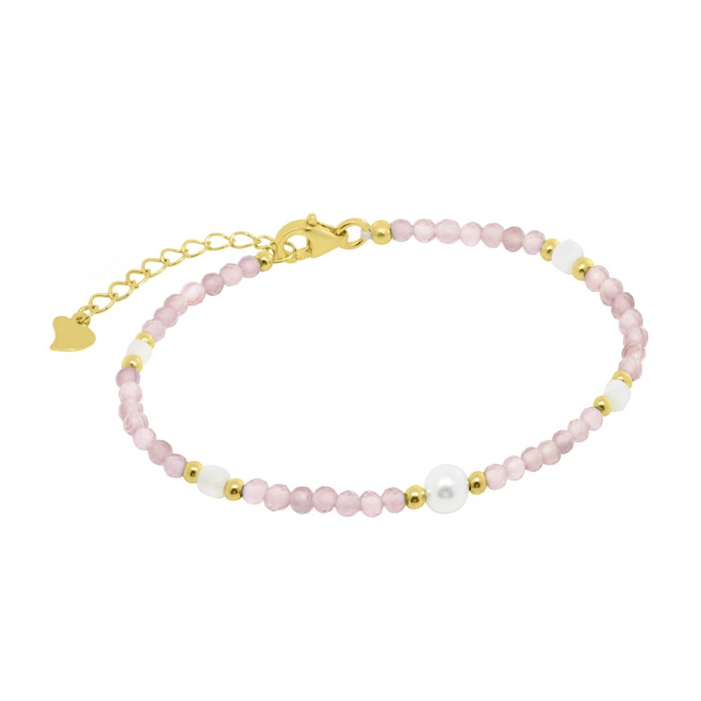 Bracciale "Naturalmente Tu" 120469 - Eleganza in Argento, Madreperla e Opale Rosa - Chi mi ama