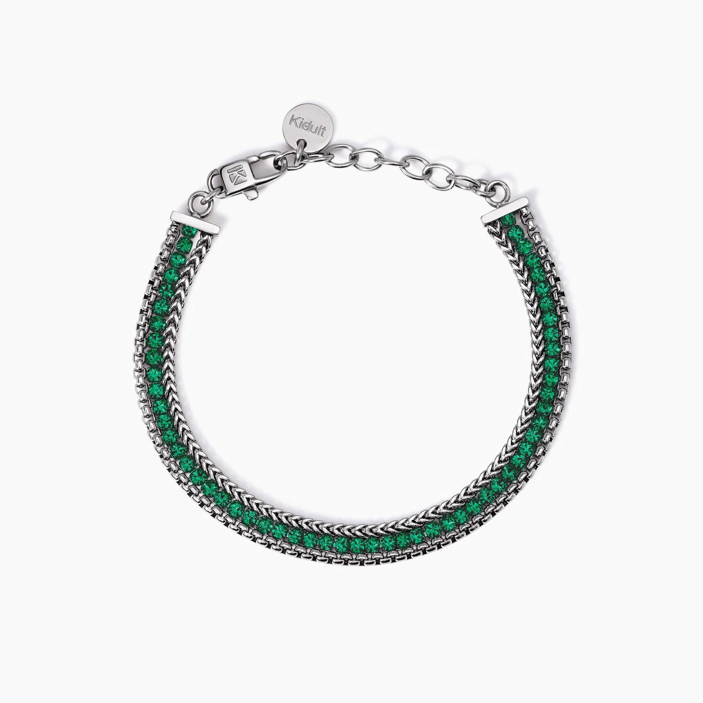Bracciale Regolabile Dorato con Tennis Verde | Cod. 831028