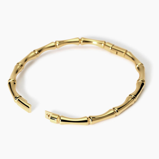 Bracciale Rigido Bambù in Acciaio Dorato Kidult - 831060