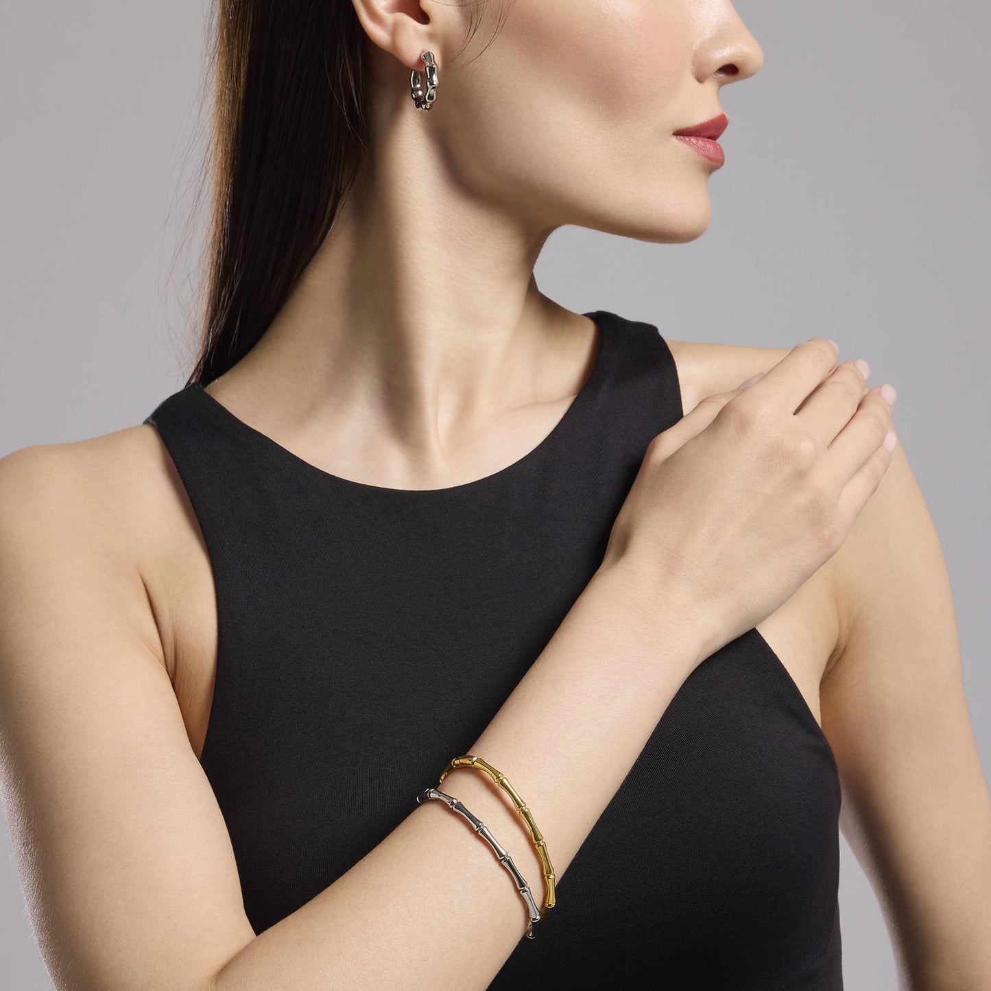 Bracciale Rigido Donna Kidult Style 20 Effetto Bambù in Acciaio - 831059