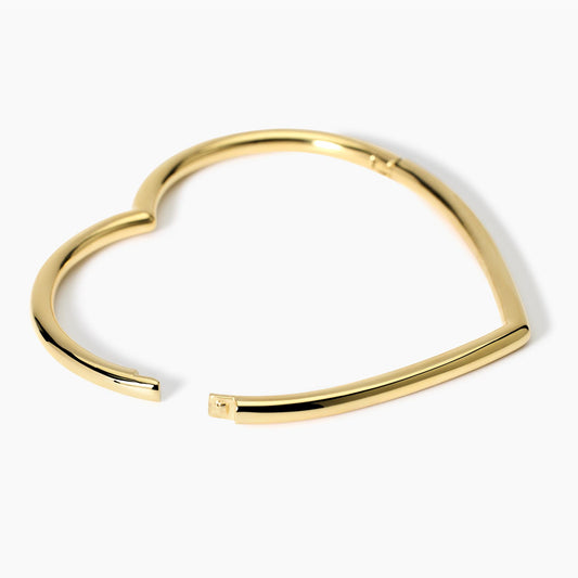 Bracciale Rigido a Cuore in Acciaio Dorato Kidult - 831050