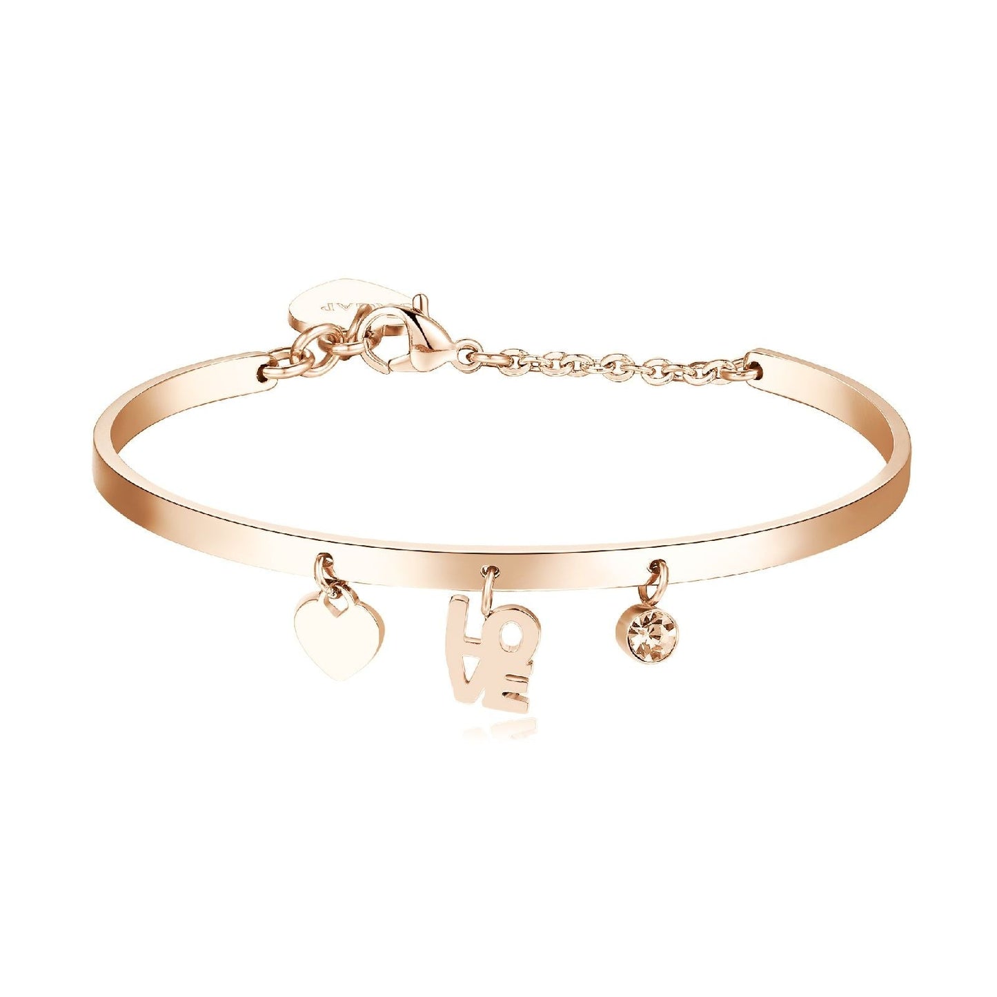 Bracciale Rigido in Acciaio Dorato Rosa - S'Agapò - STY17