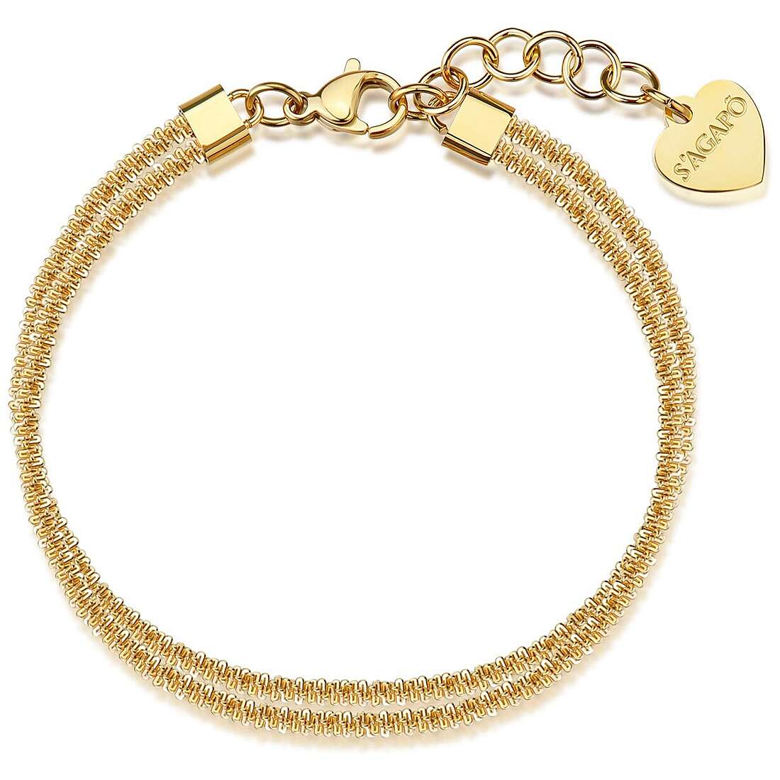 Bracciale Sagapò Donna CHUNKY - Bracciale a Catena in Acciaio 316L PVD Oro - Codice: SHK113