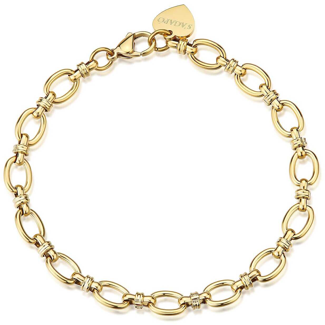 Bracciale Sagapò Donna CHUNKY - Bracciale a Catena in Acciaio 316L PVD Oro - Codice: SHK117