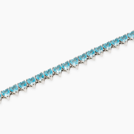 Bracciale modello tennis Kidult in acciaio silver con sequenza di pietre naturali di agata verde - Alfano Gioielli Gioielleria Palermo.