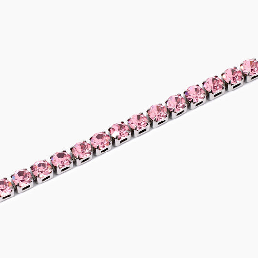 Bracciale Tennis Kidult Style 12 in Acciaio 316L con Cristalli Rosa - 831023 2