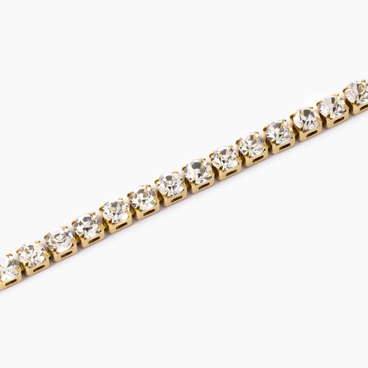 Bracciale Tennis Kidult in Acciaio 316L PVD Oro con Cristalli - 831022 2