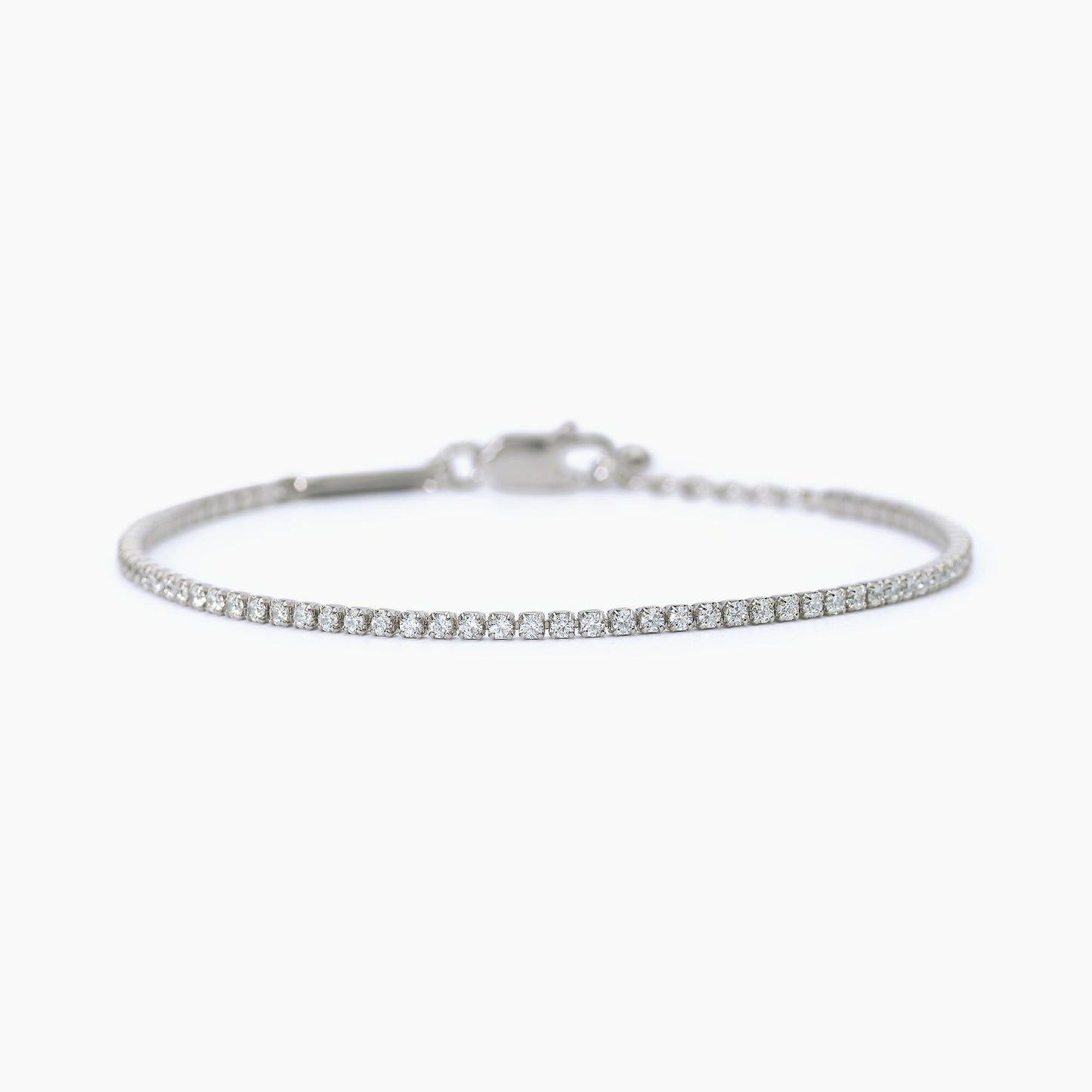 Bracciale Tennis Mabina Uomo MINI TENNIS in Argento Rodiato con Zirconi Bianchi - Regolabile - Codice: 533724