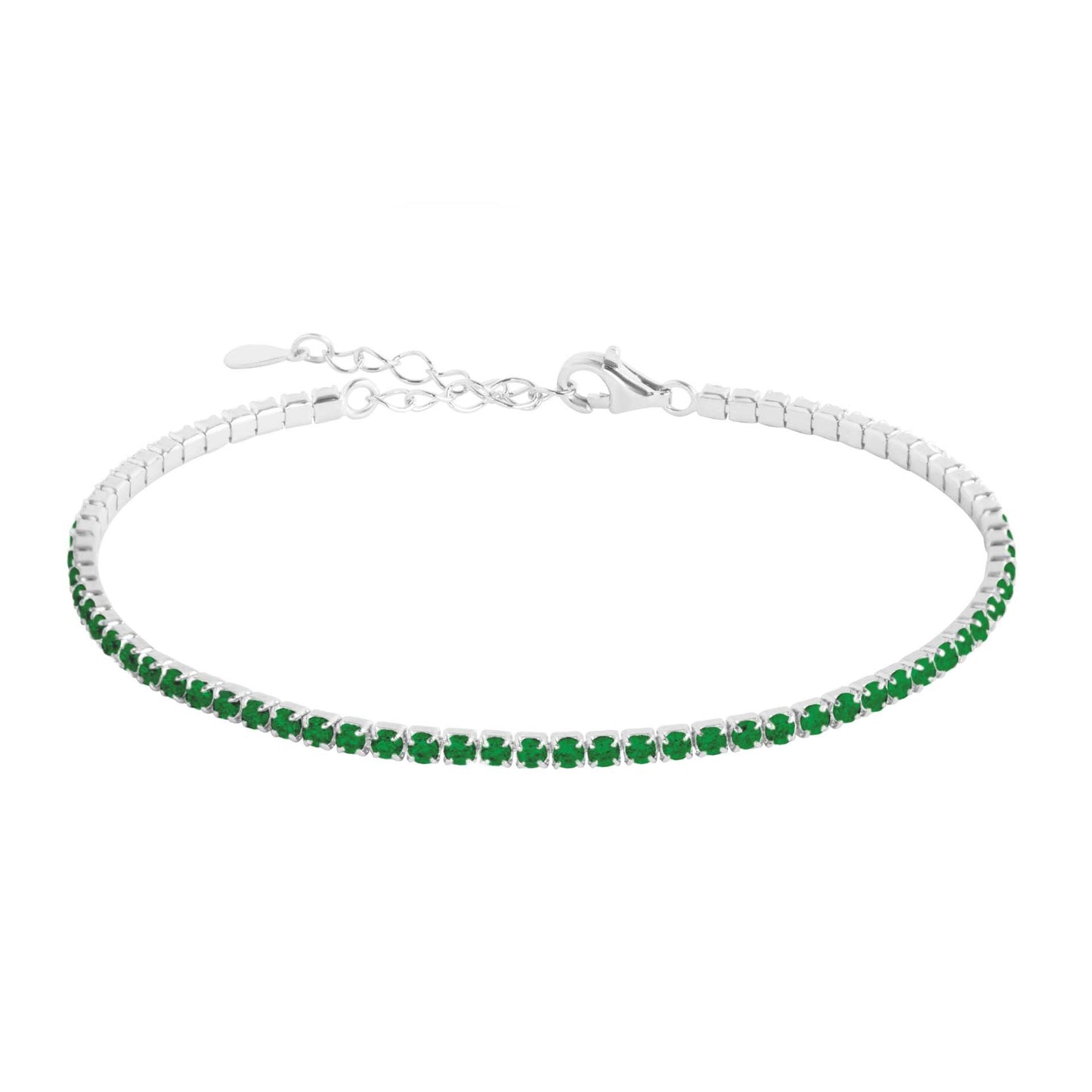 Bracciale Tennis "Tennis Lover" 120217 - Smeraldo e Argento - Chi mi ama