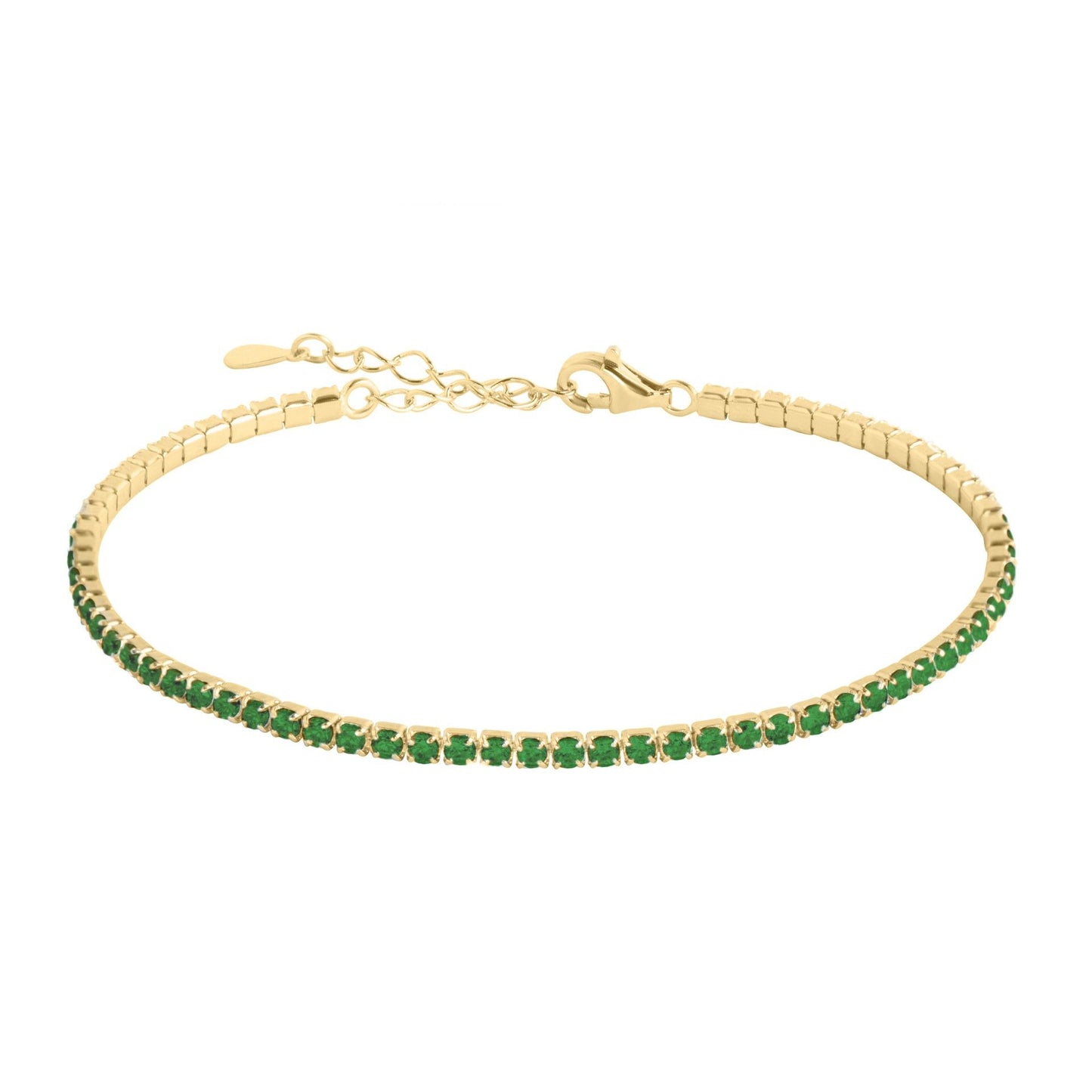 Bracciale Tennis "Tennis Lover" 120302 - Smeraldo e PVD Oro Giallo - Chi mi ama