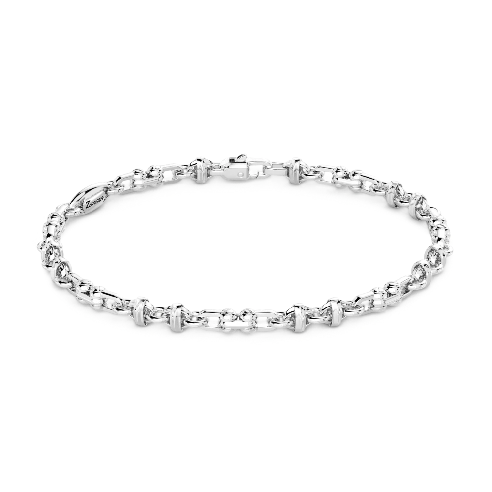 Bracciale tennis da uomo Zancan ESB237 in argento 925 brunito con spinelli neri naturali incastonati.