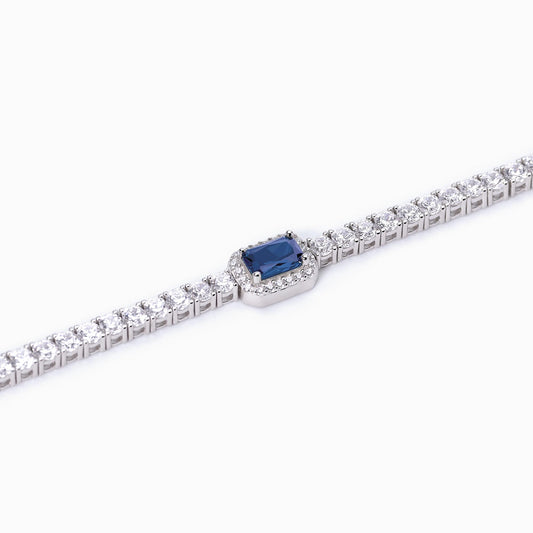 Bracciale Tennis in Argento con Zaffiro Sintetico Mabina 533740-S