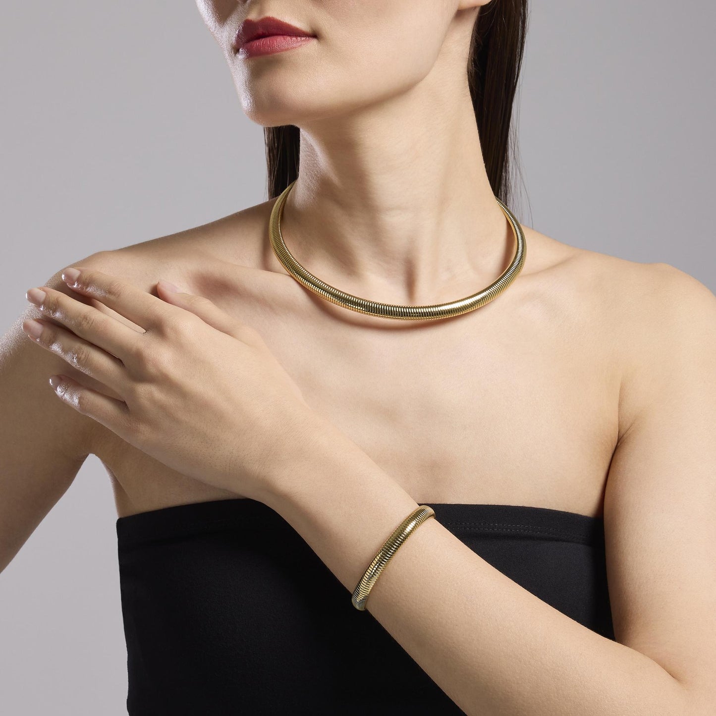 Bracciale Tubogas in Acciaio Dorato Kidult - 831054