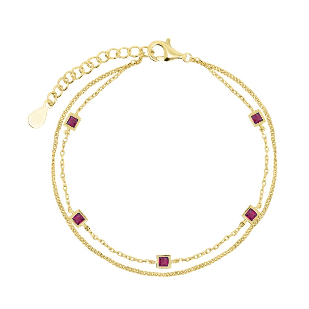 Bracciale "Tutti pazzi per il colore" 120451 - Rubino e PVD Oro Giallo - Chi mi ama