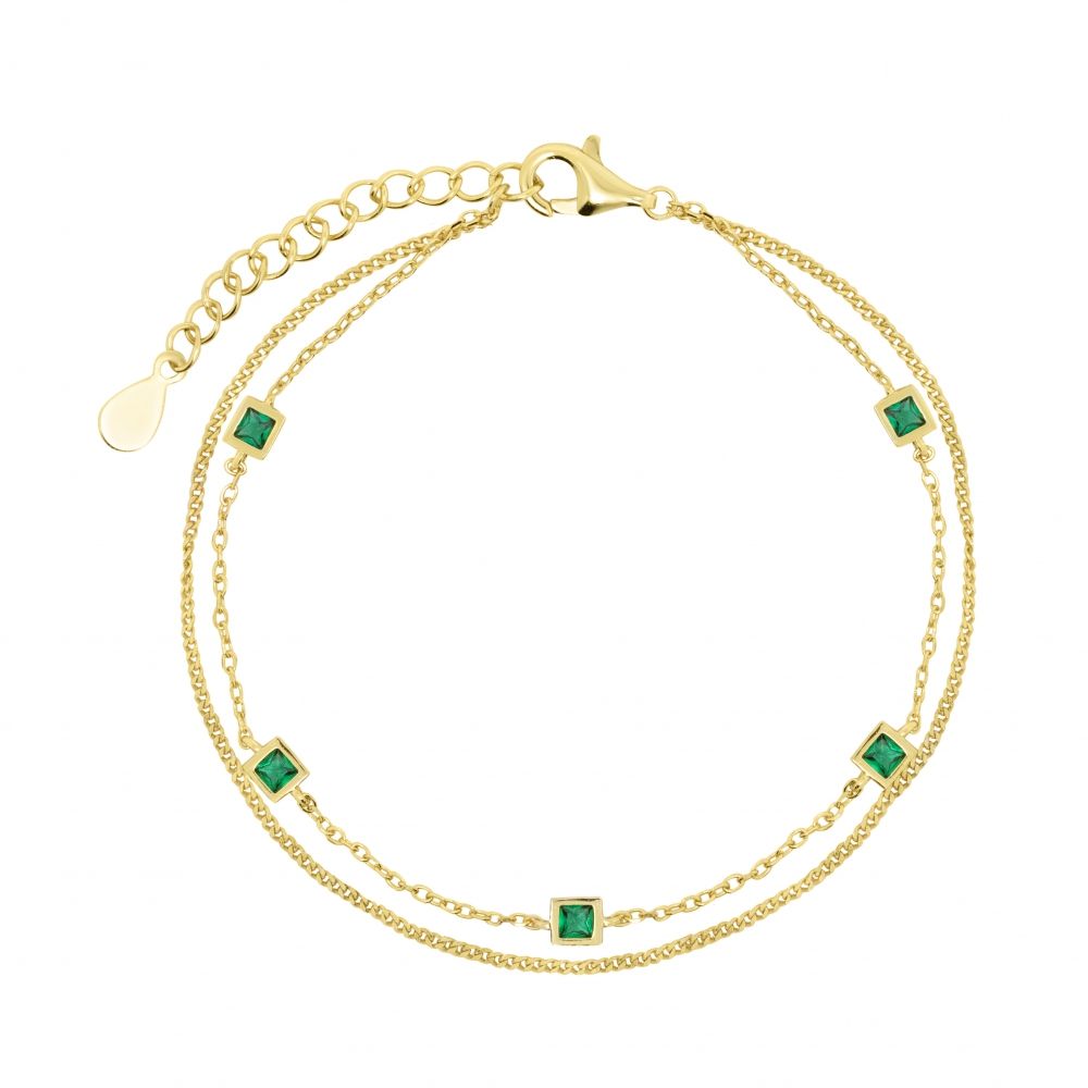 Bracciale "Tutti pazzi per il colore" 120452 - Smeraldo e PVD Oro Giallo - Chi mi ama