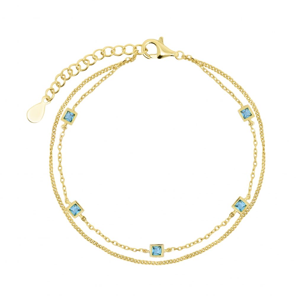 Bracciale "Tutti pazzi per il colore" 120453 - Acquamarina e PVD Oro Giallo - Chi mi ama