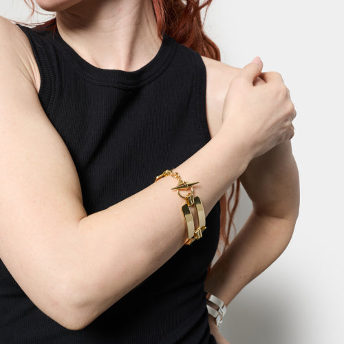 Bracciale Unoaerre Dinamica Dorato con Maxi Maglie 2647