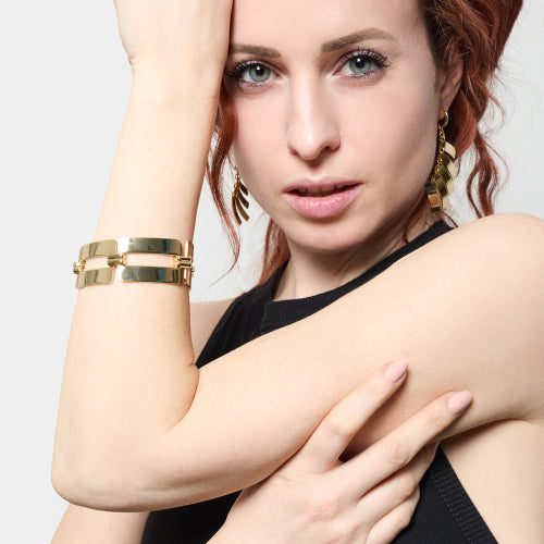 Bracciale Unoaerre Dinamica Dorato con Maxi Maglie 2647
