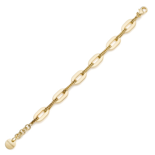 Bracciale Unoaerre Fantasia Dorato con Maglie Ovali e Grumetta 2374
