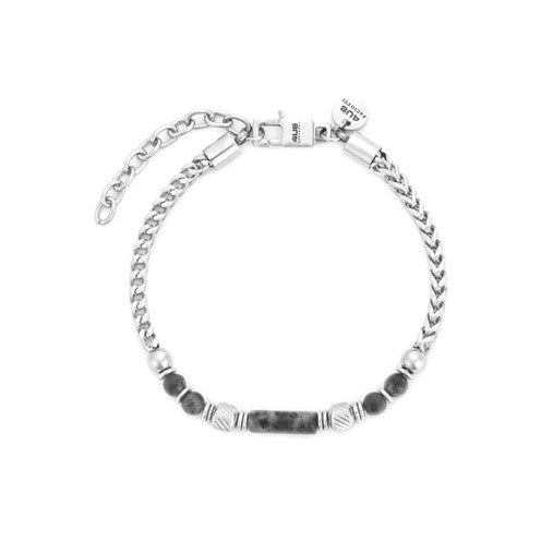 Bracciale Uomo 4US Cesare Paciotti Stone - Acciaio e Pietre Grigie (4UBR7808)