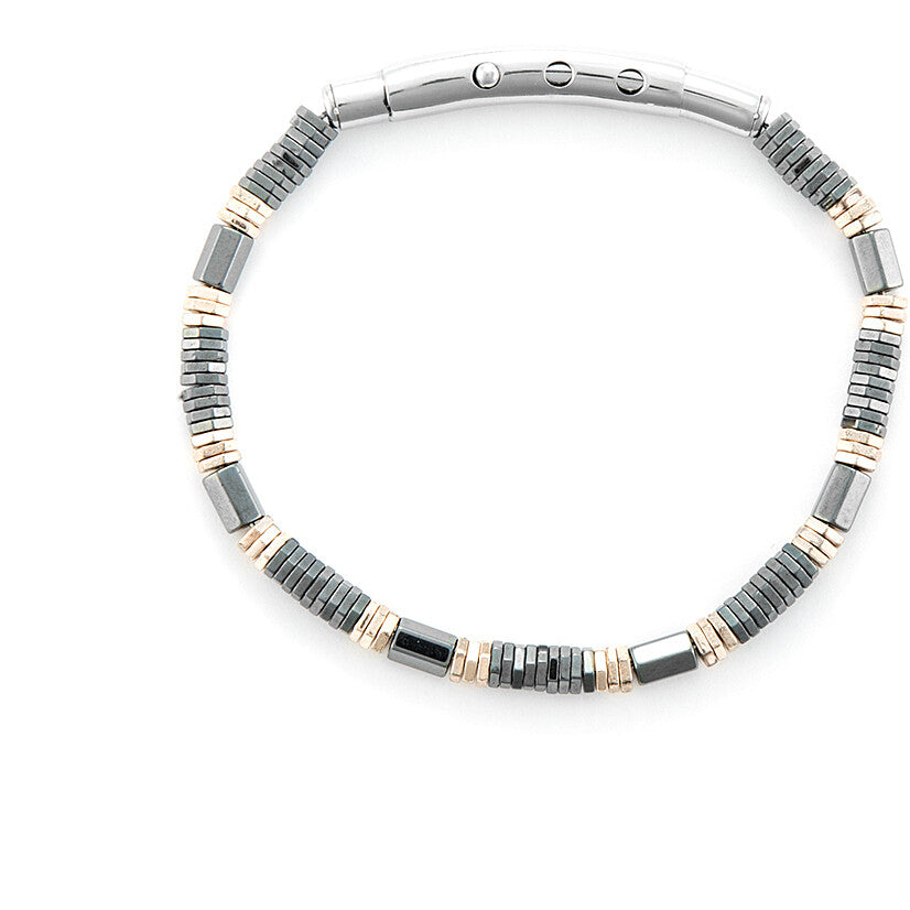 Bracciale Uomo 4US Cesare Paciotti in Acciaio con Dettagli Dorati - 4UBR6456