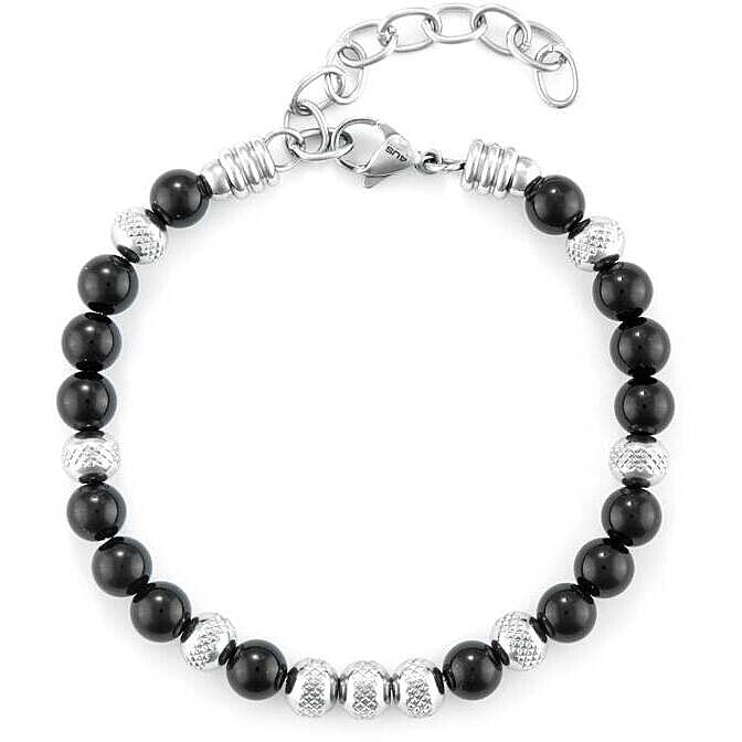 Bracciale Uomo 4US Cesare Paciotti in Acciaio con Pietre Naturali e Onice Nera - 4UBR6754