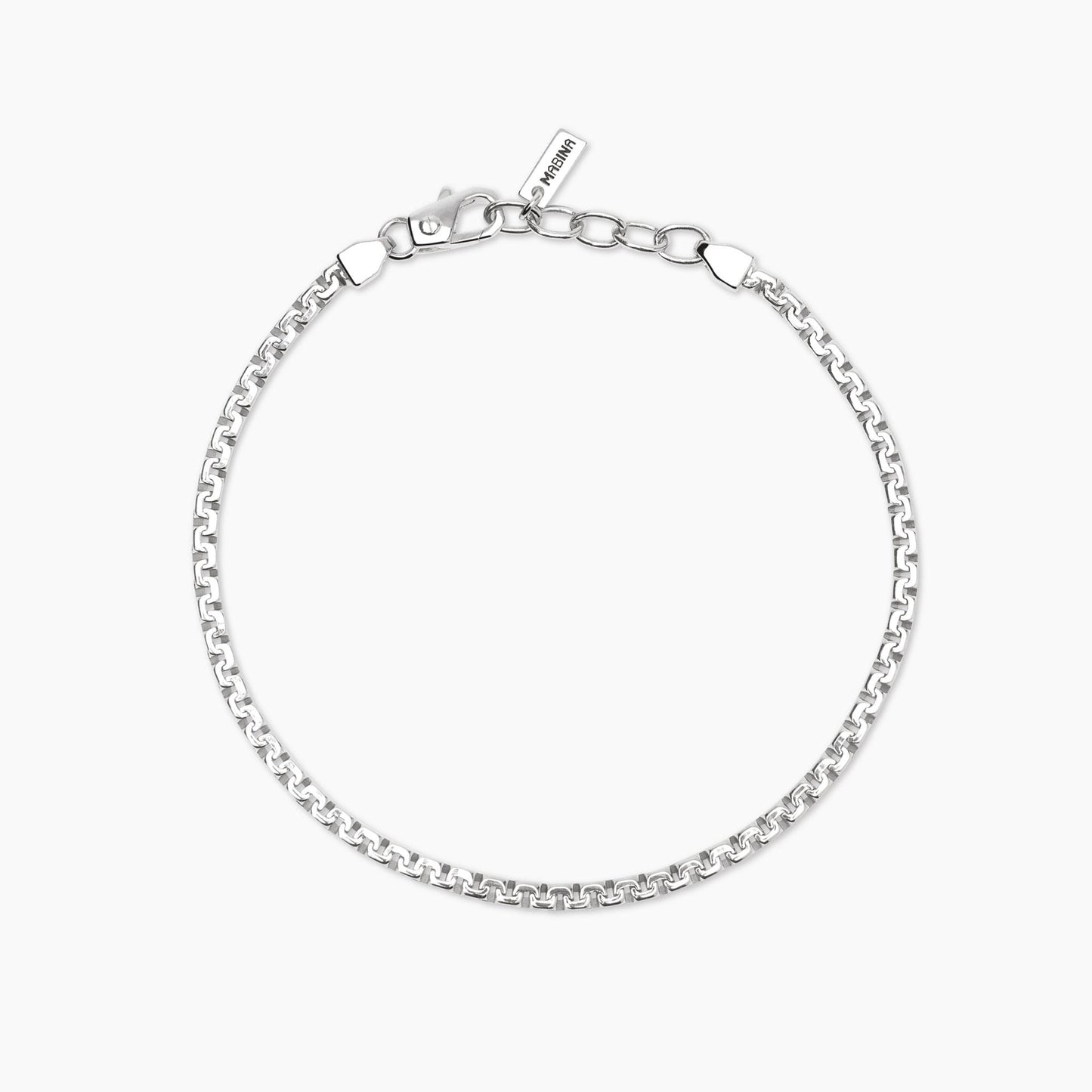 Bracciale Uomo Mabina in Argento Rodiato con Maglia Greca - Regolabile - Codice: 534094