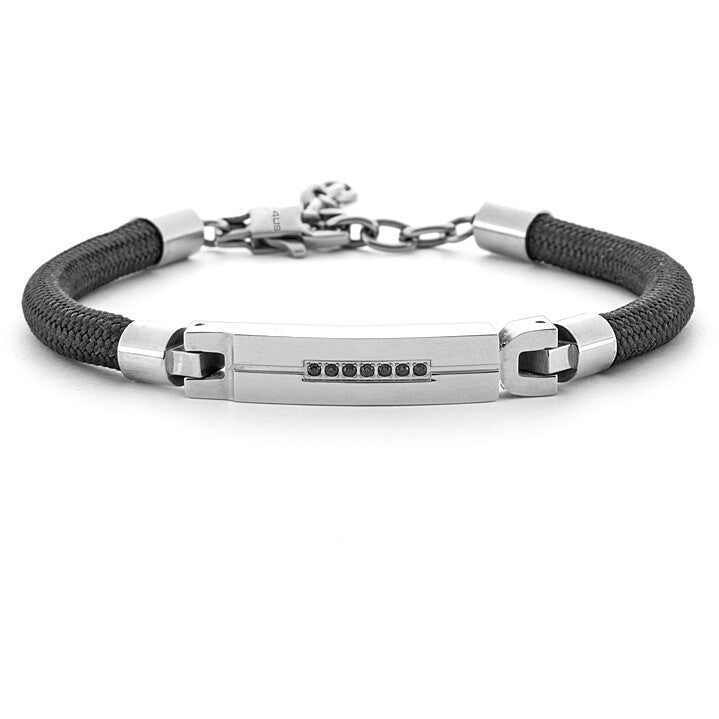 Bracciale Uomo in Acciaio, Corda e Zirconi 4US Cesare Paciotti - 4UBR6193