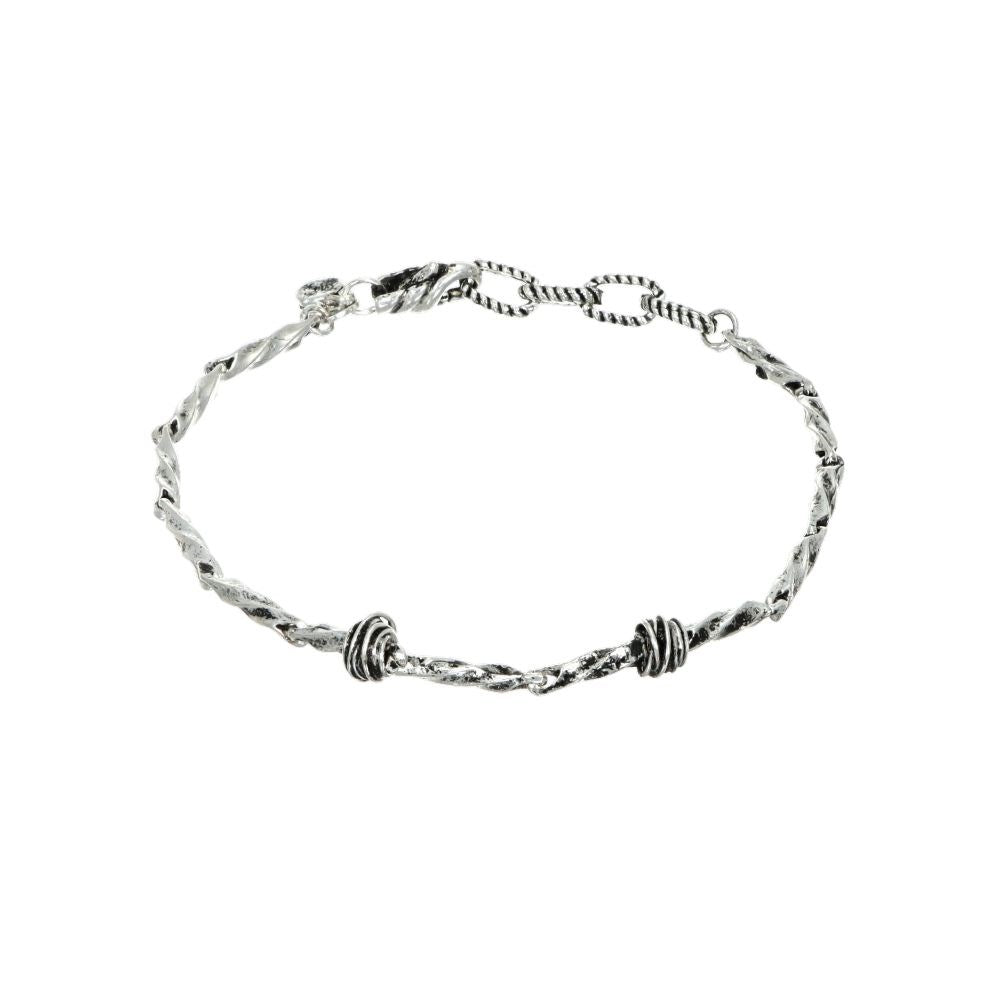 Bracciale Uomo in Argento e Cuoio - Giacomo Burroni - MBC0096