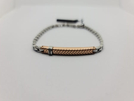 Bracciale Zancan Acciaio Uomo con Piastra Centrale Rosè UHB004