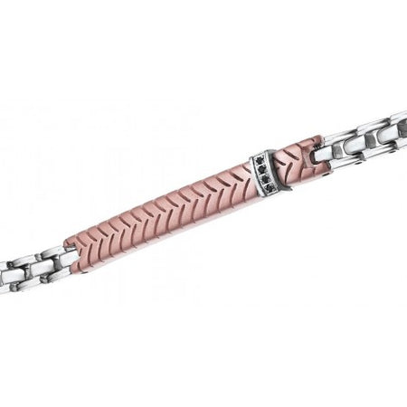 Bracciale Zancan Acciaio Uomo con Piastra Centrale Rosè UHB004