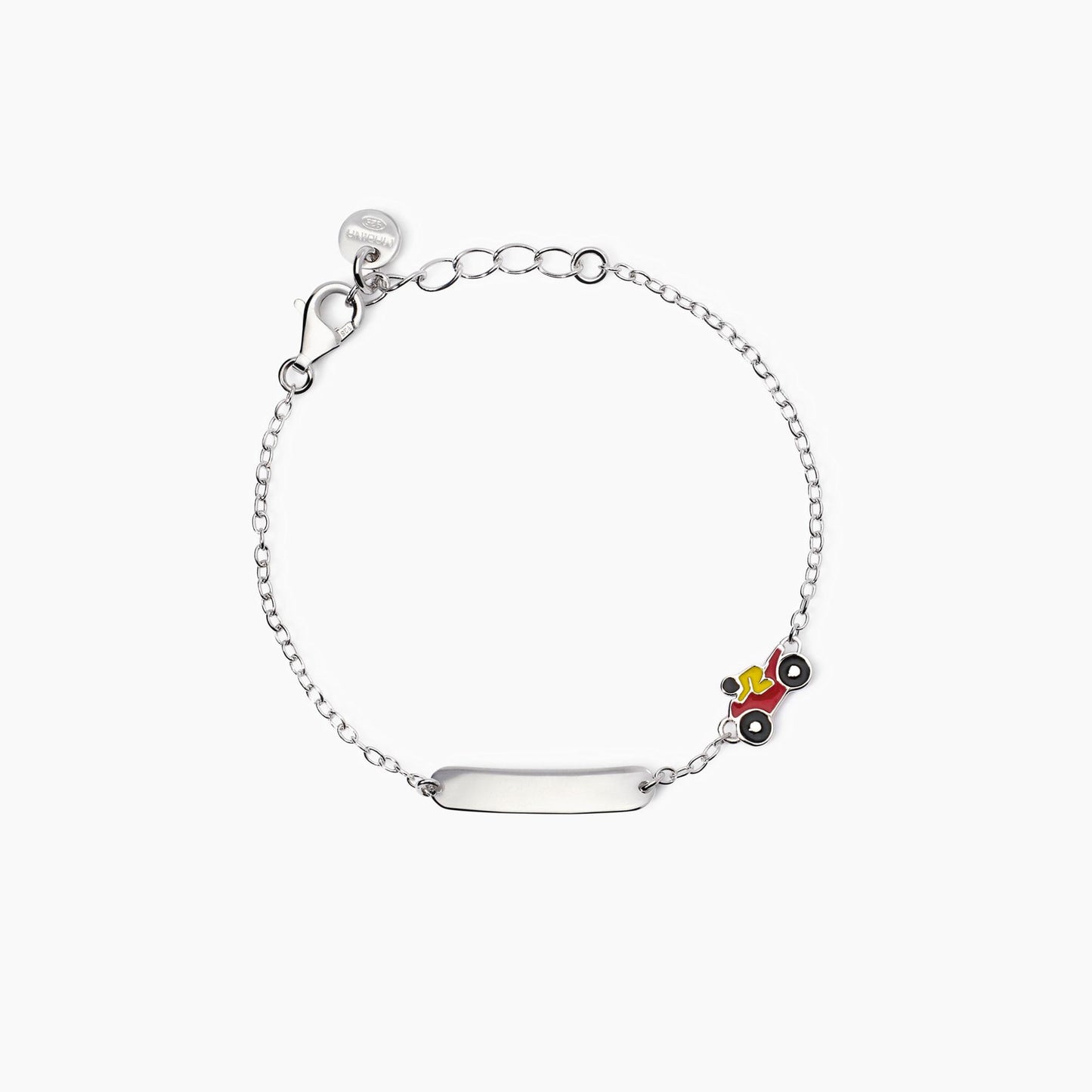 Bracciale con moto e targhetta incidibile MABINA Moto-Tag - Codice 533921