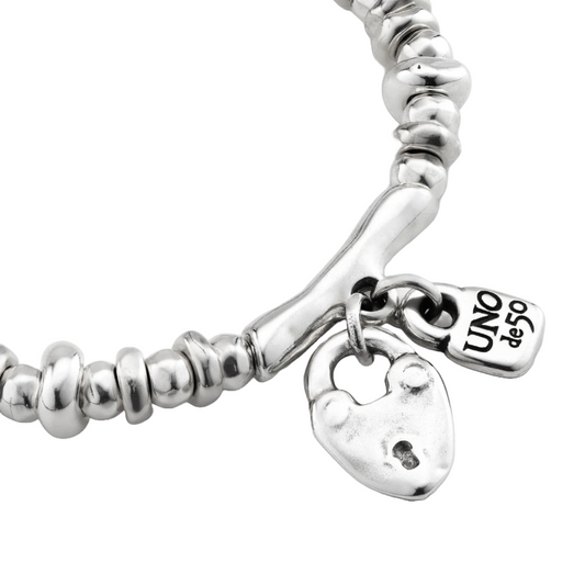 Bracciale da uomo in metallo placcato argento Uno de 50 PUL1808MTL0000M