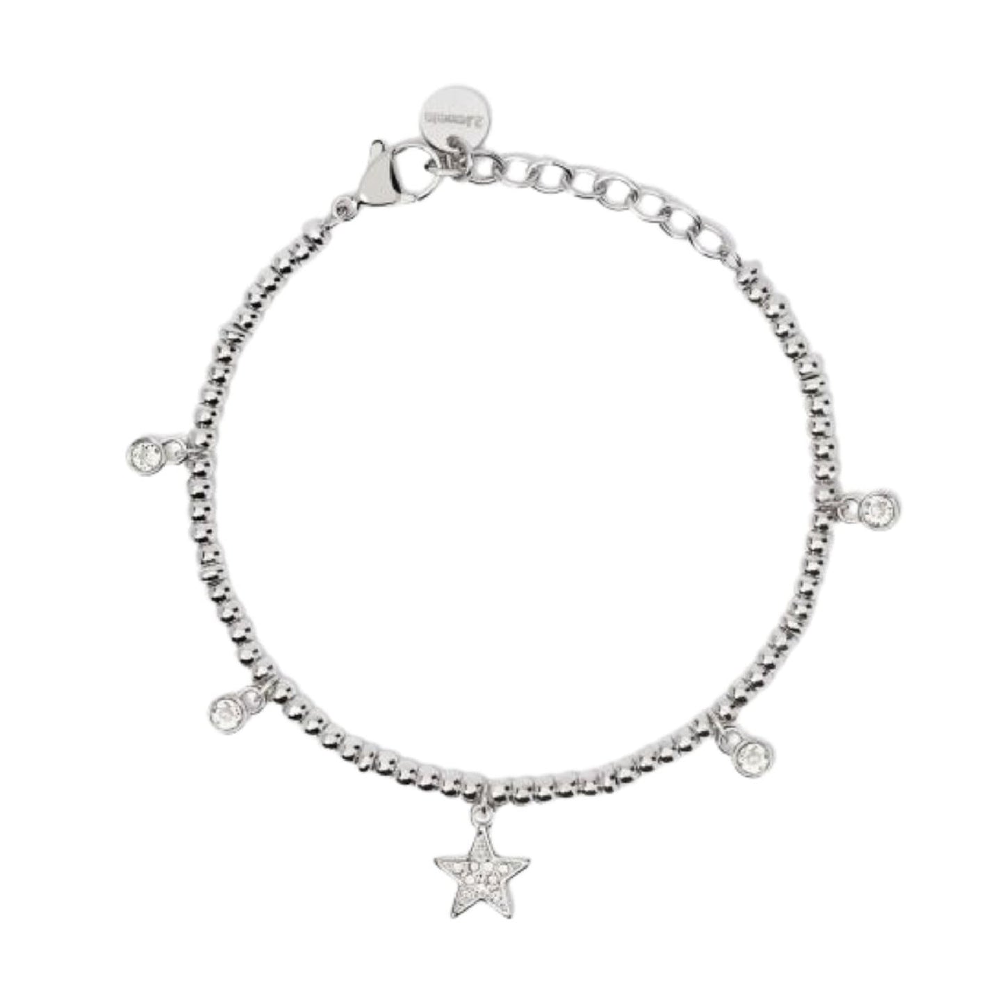 Bracciale in Acciaio 316L con Cristalli e Stella - Codice: 232622