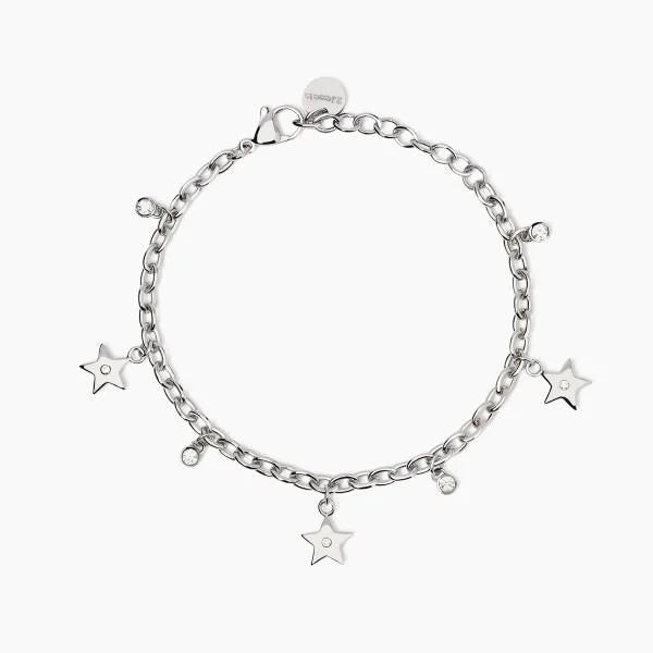 Bracciale in Acciaio 316L con Cristalli e Stelle - Codice: 232619