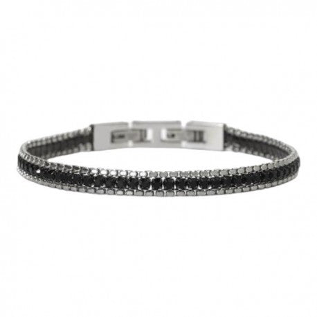 Bracciale in Acciaio e Cristalli Neri 232484 - 2Jewels