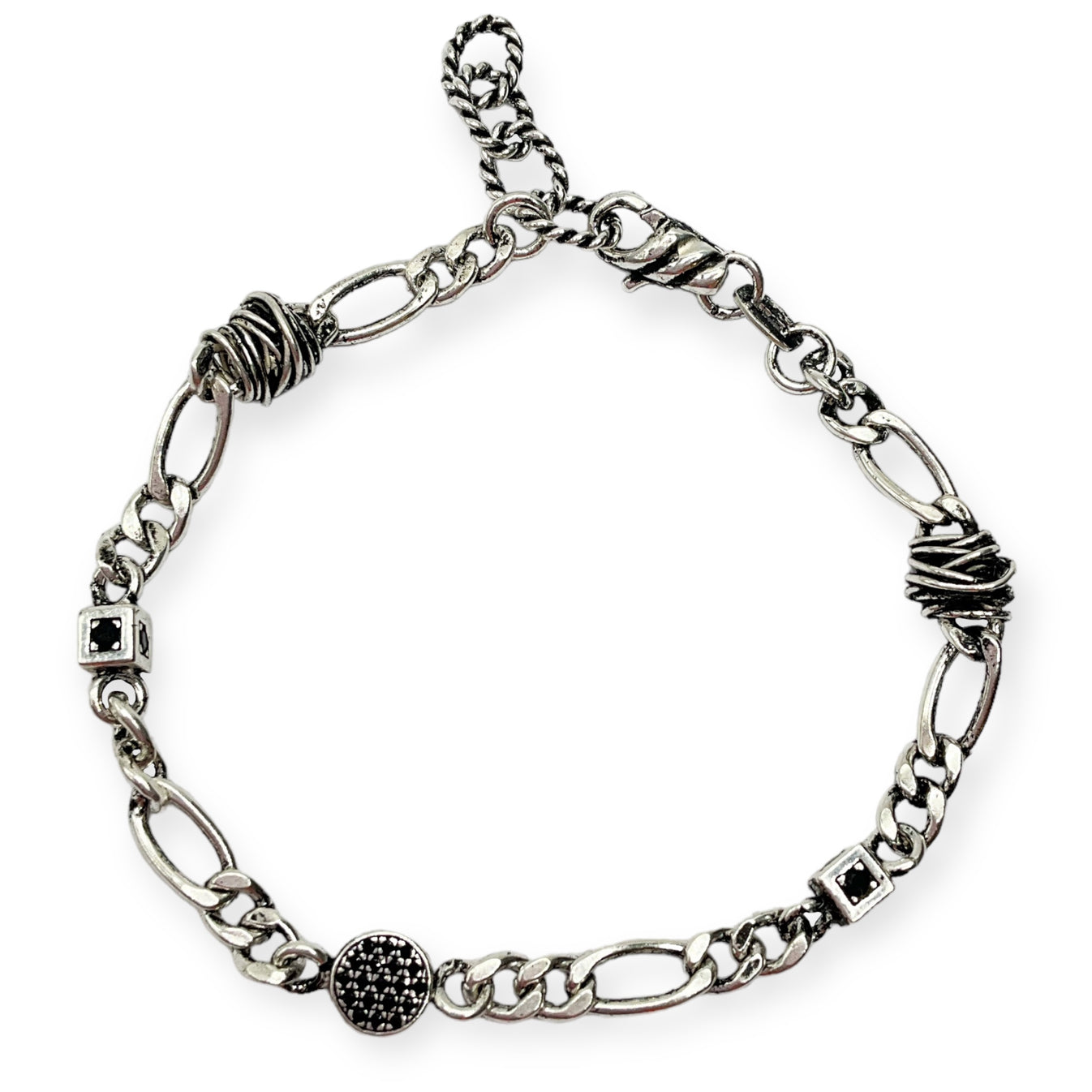 Bracciale uomo a catena Giacomo Burroni in argento 925 brunito lavorazione B-Cubo - Alfano Gioielli