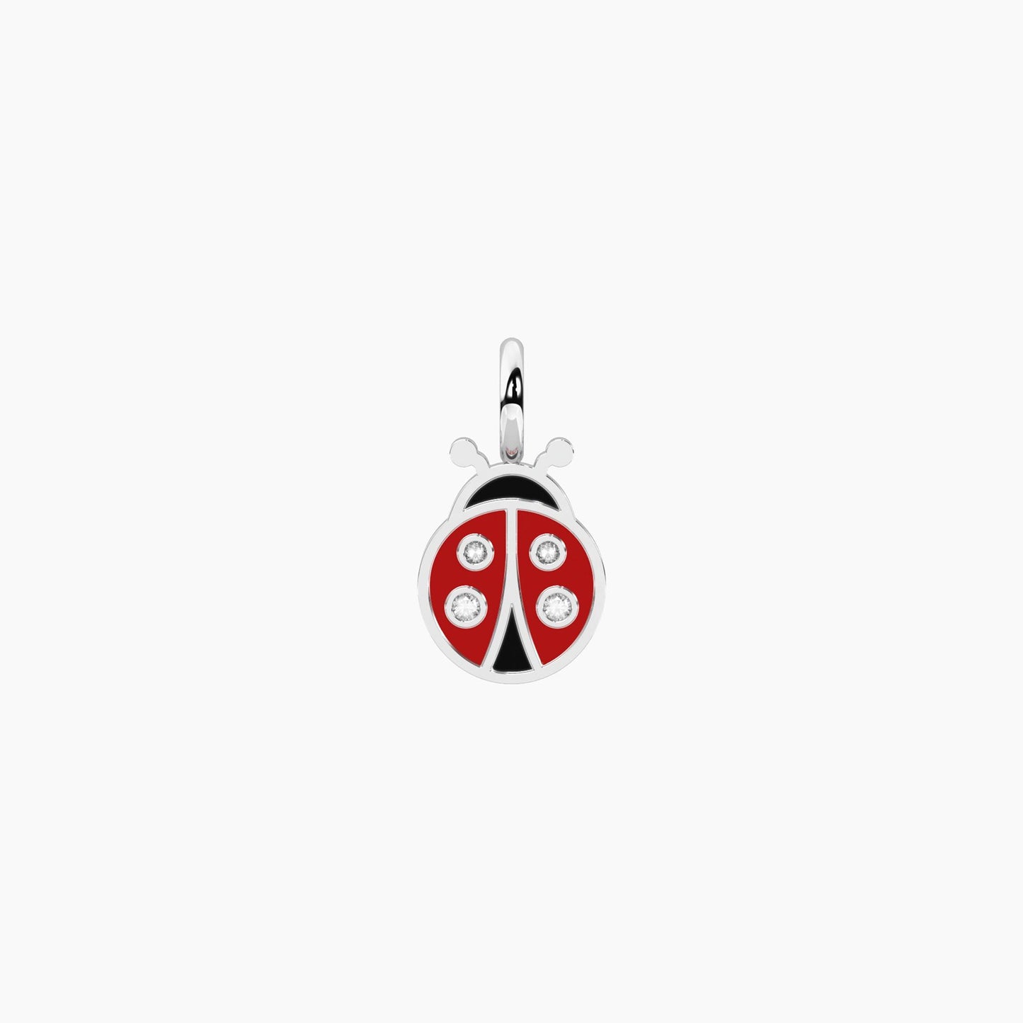Charm Coccinella Smaltata con Cristalli in Acciaio Kidult 741154 – Coccinella