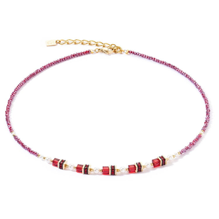 Coeur de Lion Collana Sparkling Princess - Oro e Rosso 4567/10-0300