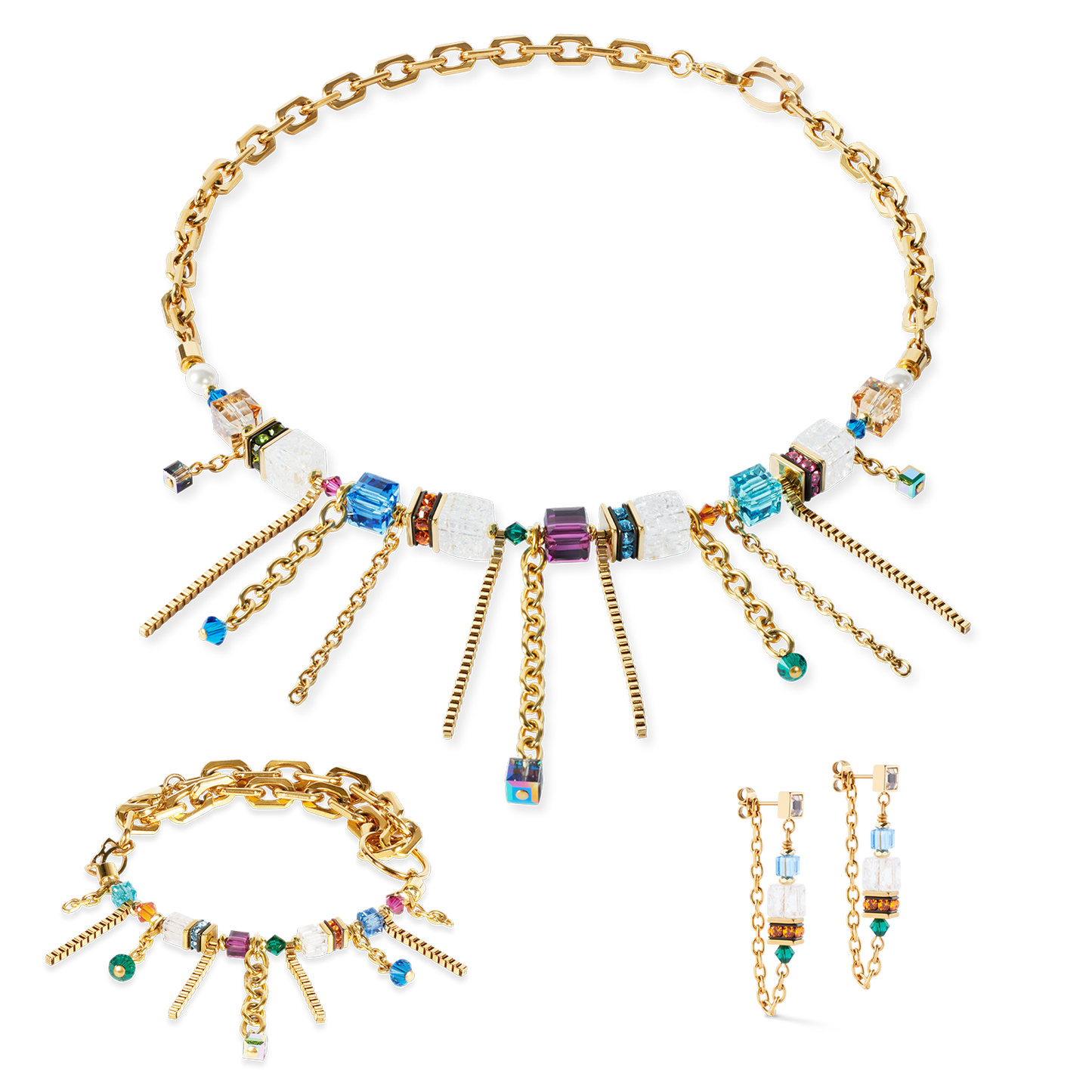 Collana Coeur De Lion Sunray Cube Couture Oro-Multicolor | Cod. 3020101516