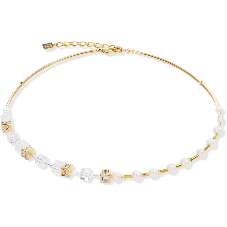 Collana Coeur de Lion GeoCUBE® Fusion - Precious Pearl Mix Oro-Bianco 1122/10-1416