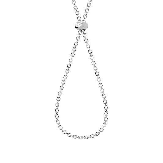 Collana base Kidult in acciaio silver con catena a maglia diamantata per inserimento ciondoli e charm personalizzati - Alfano Gioielli Gioielleria Palermo.