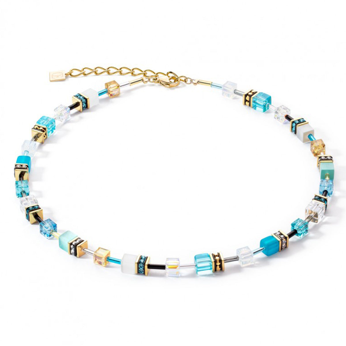 Collana Donna Coeur de Lion GeoCUBE - Azzurro, Bianco e Turchese 2838/10-0616