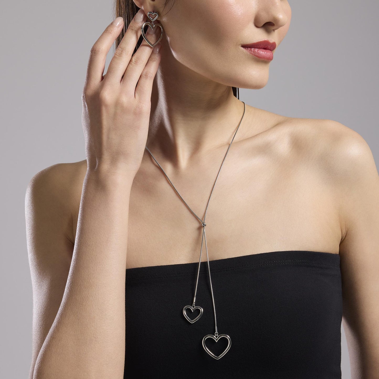 Collana Kidult Style 15 con Catena Snake e Cuori - 851024