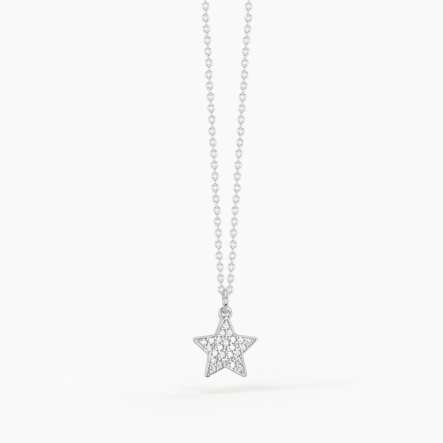 Collana Mabina Donna POLVERE DI STELLE - Girocollo in Argento con Stella in Pavé di Zirconi - Regolabile - Codice: 553295