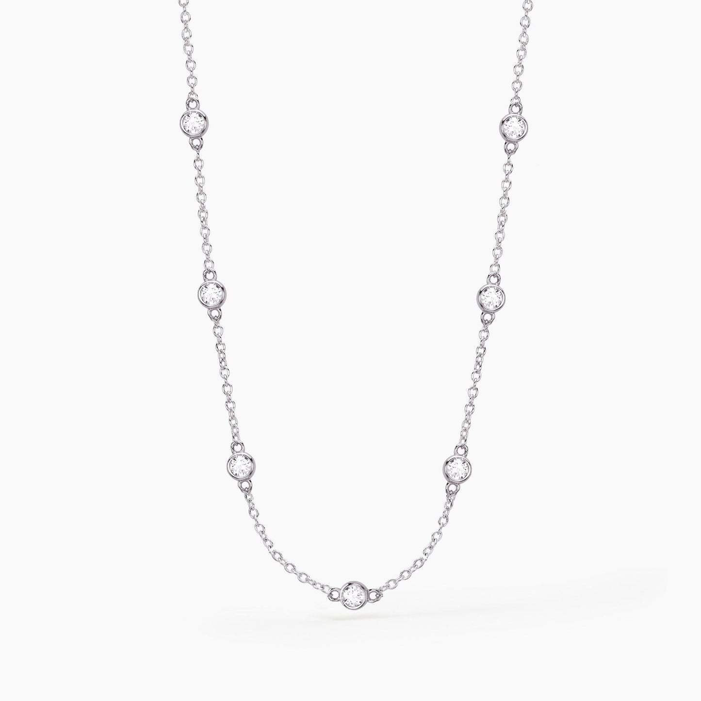 Collana Mabina Donna SPOTLIGHT - Girocollo in Argento con Punti Luce in Zircone - Regolabile - Codice: 553217