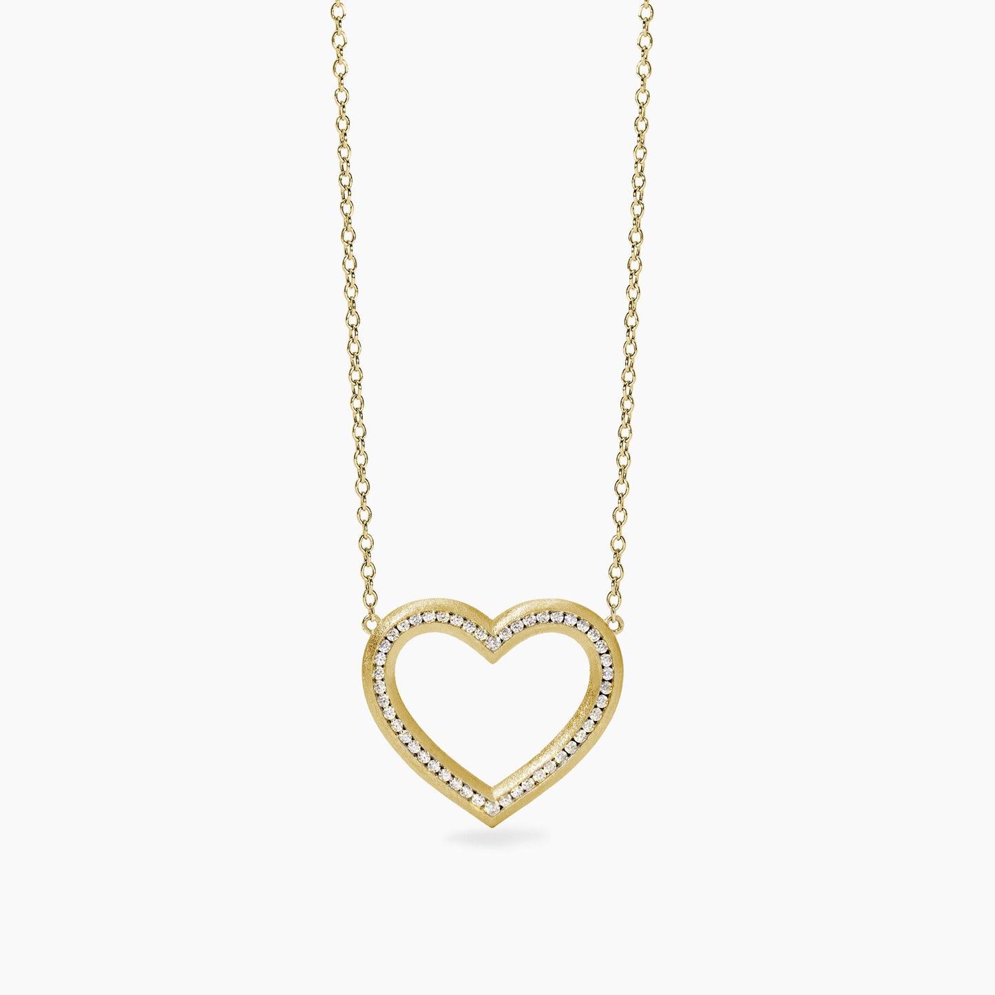 Collana Mabina Donna VERA - Girocollo in Argento Placcato Oro 18K con Cuore Bulinato e Zirconi - Regolabile - Codice: 553849